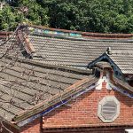 左右護龍水型曲馬背山牆,脊下規帶以白灰雲型泥塑收邊